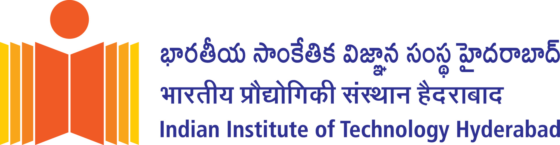 Logo of Indian Institute of Technology Hyderabad, with text in Telugu, Devanāgarī, and Roman scripts.